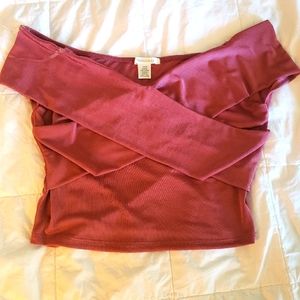 Rose colored off shoulder top